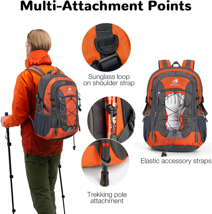 25L Wandernrucksack Damen Herren, Outdoor Rucksäcke Tagesrucksäcke, Wasserdichter Reiserucksack für