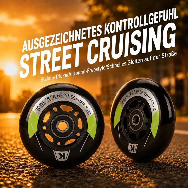 Inline Skate Rollen 80mm 76mm 72mm - 8 Stück Inline Skate Räder 85a inliner rollen mit kugellager AB