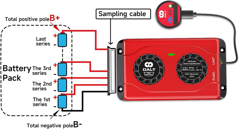 Daly Smart Active Balancer 1A 8S mit Bluetooth-App für Lithium-Batterie LiPo NCM LTO Equalization So