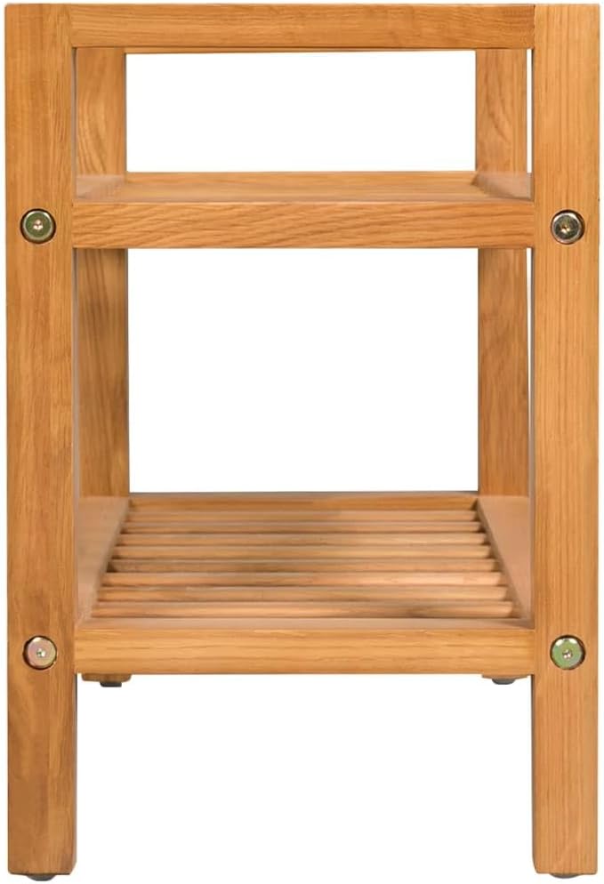 vidaXL Schuhregal Schuhaufbewahrung mit 2 Etagen Eiche Massiv 50x27x40 cm Abmessungen: 49,5 x 27 x 4
