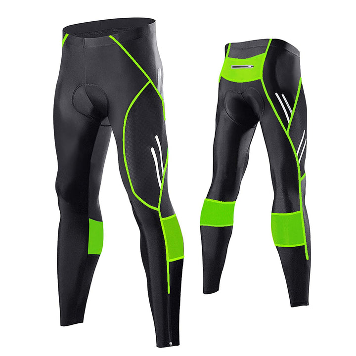 MEETWEE Herren Radlerhose Lange Fahrradhose, Kompression Radhose Leggings Radsport Hose für Männer E