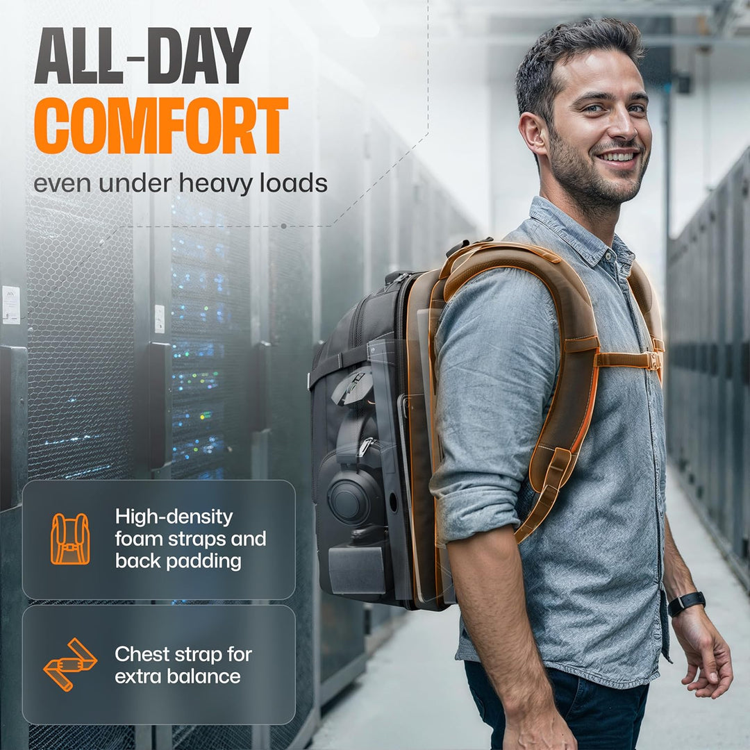 Everki EKP120 – Laptop Rucksack für Notebooks bis 18,4 Zoll (46,7 cm) mit durchdachtem Fächer-Konzep