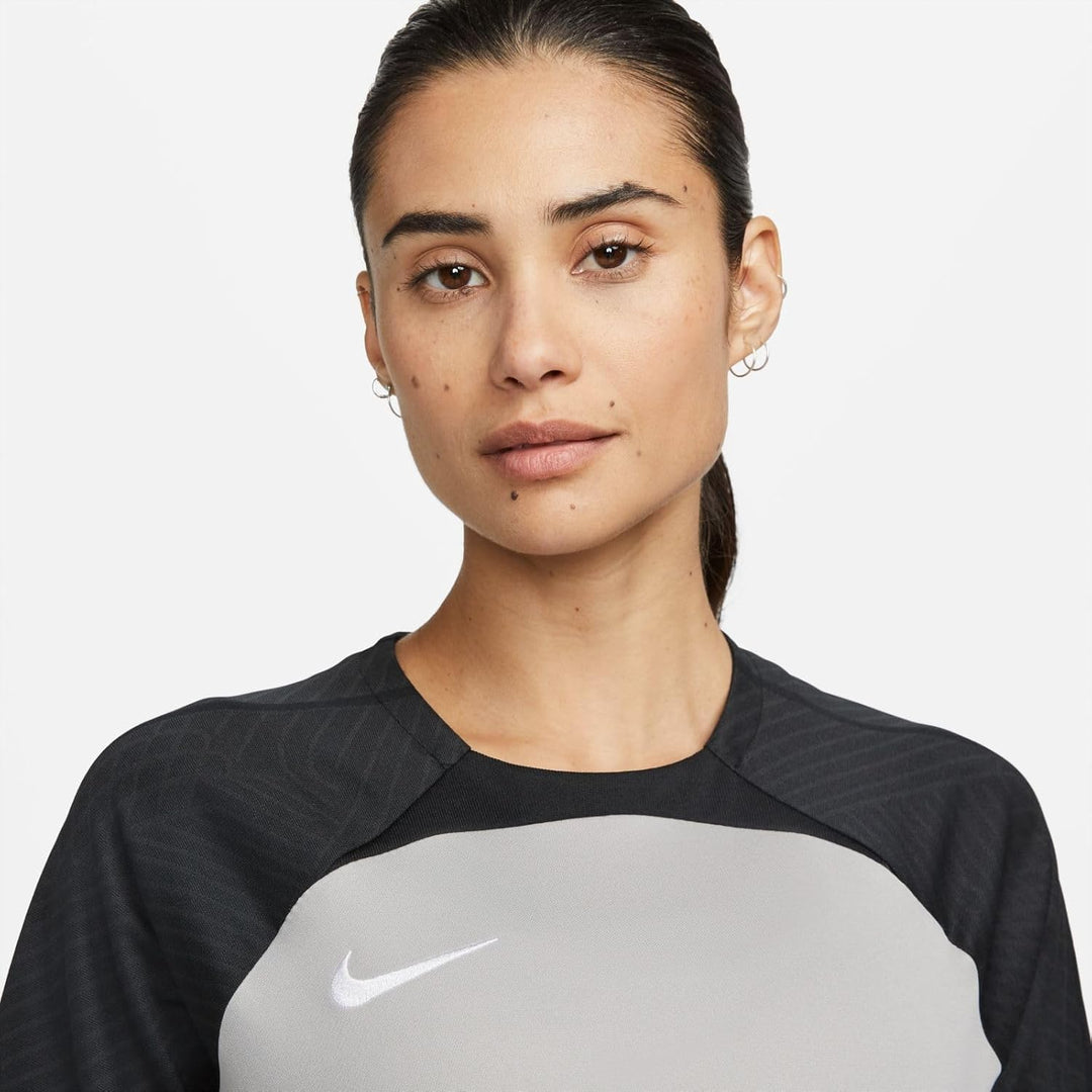 Nike Damen W Nk Df Strke Iii JSY Ss T-Shirt XS Pewter Grey/Black/Black/White, XS Pewter Grey/Black/B