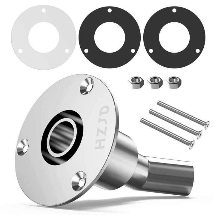 HZJD Durch Rumpf Auspuff Hautanpassung, 24mm Edelstahl 316, für Diesel Standheizungen Angled, Angled