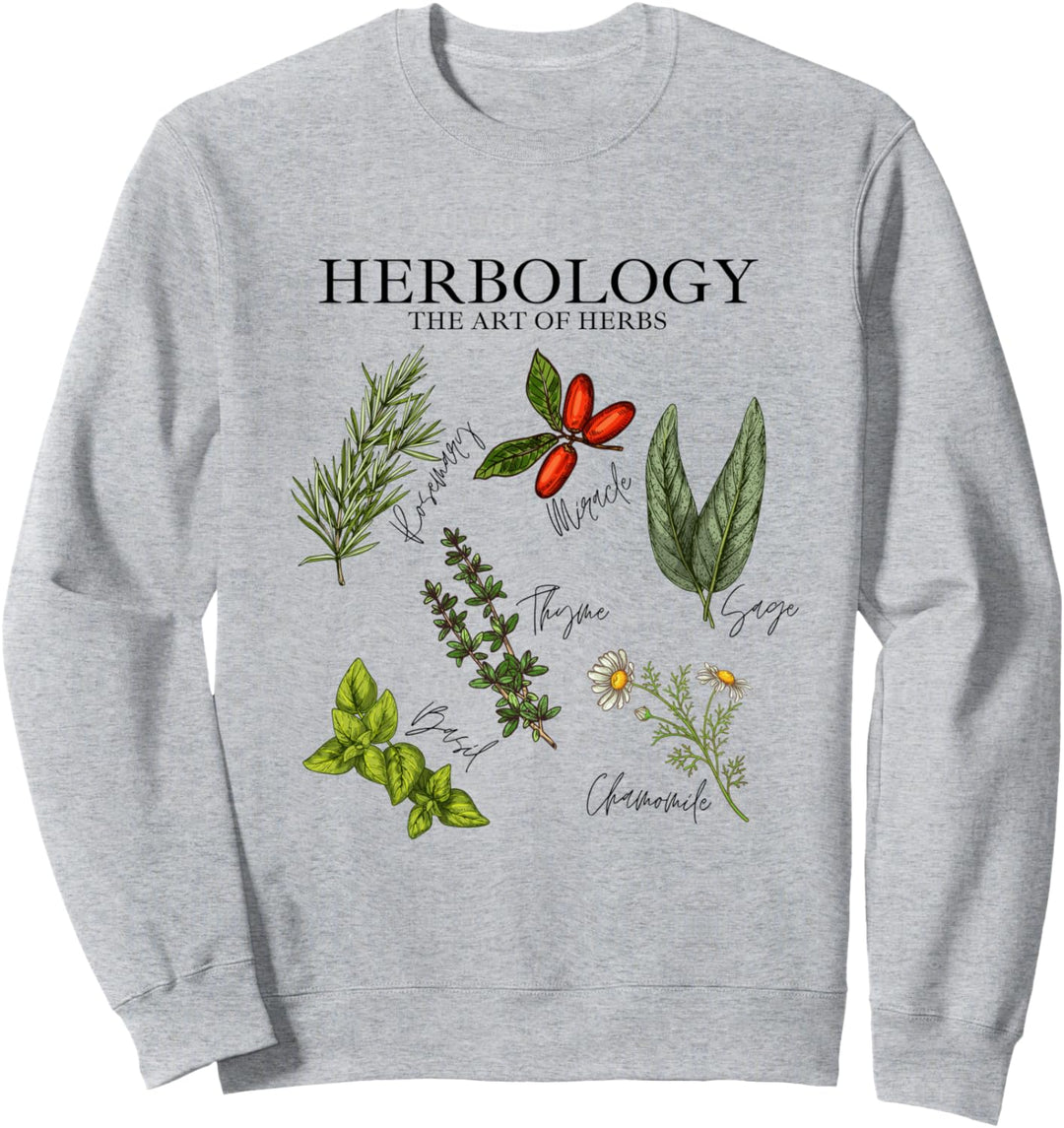 Herbology the art of herbs, Thyme, Rosemary, Basil Chamomile Sweatshirt