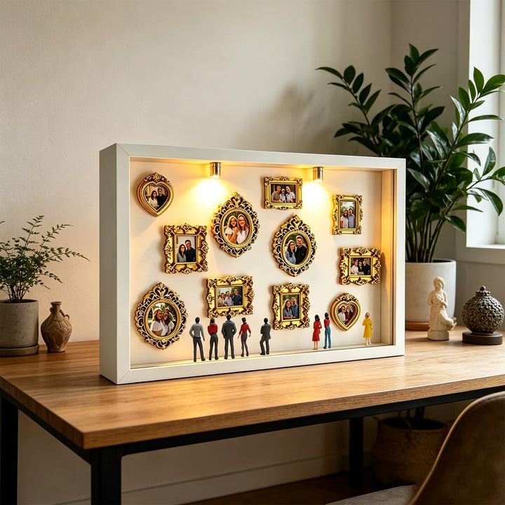 DIY Mini Museum Silhouettenbox mit Licht, Shadow Box Bilderrahmen Set, Museum of us, Foto Erinnerung