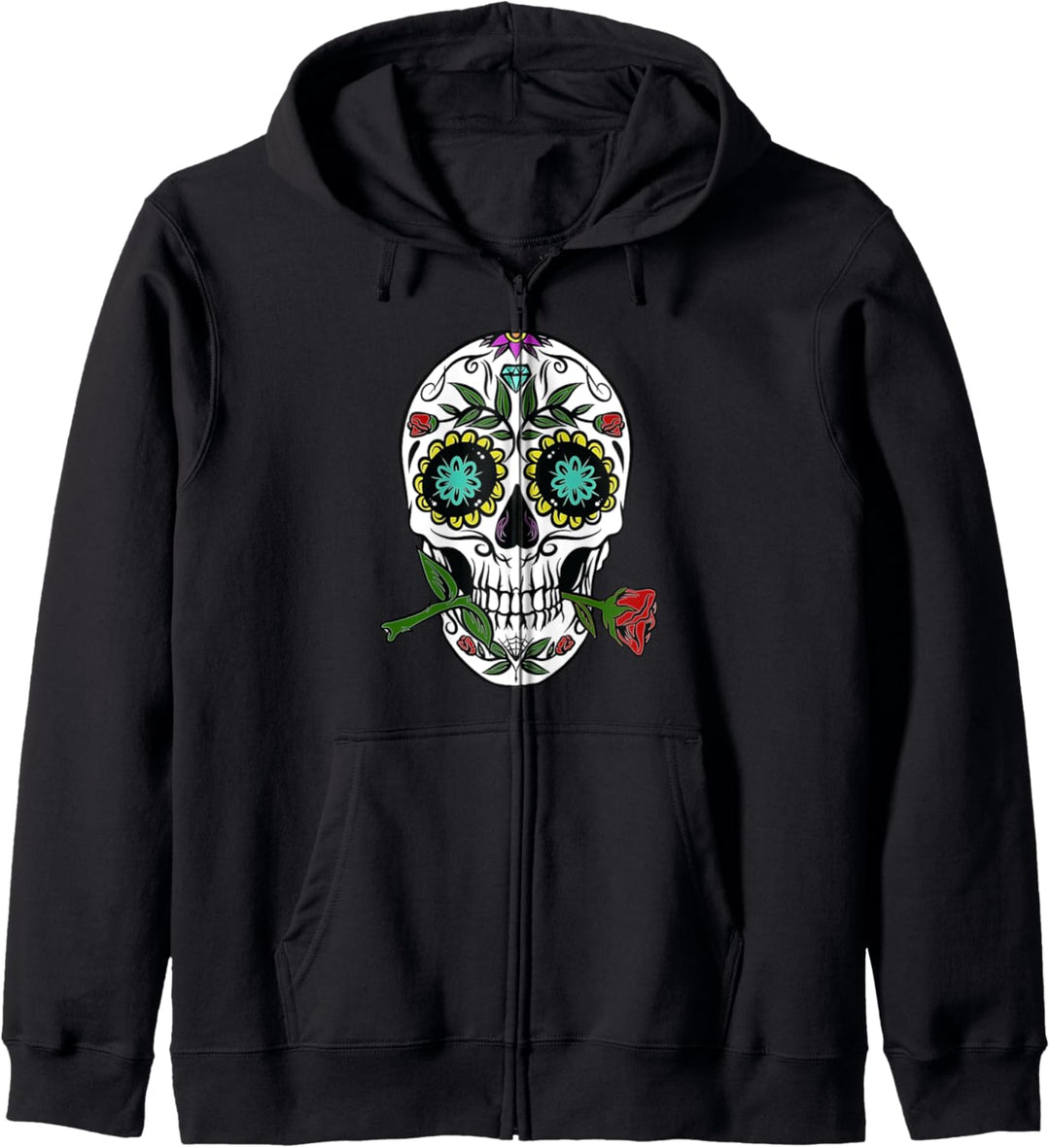 Halloween Totenkopf Dia de los Muertos Tag der Toten Kapuzenjacke