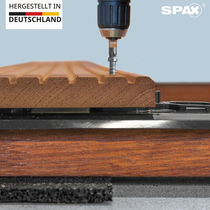 SPAX Terrassenschraube, 5 x 50 mm, 180 Stück, Fixiergewinde, Zylinderkopf, T-STAR plus T25, CUT, Ede