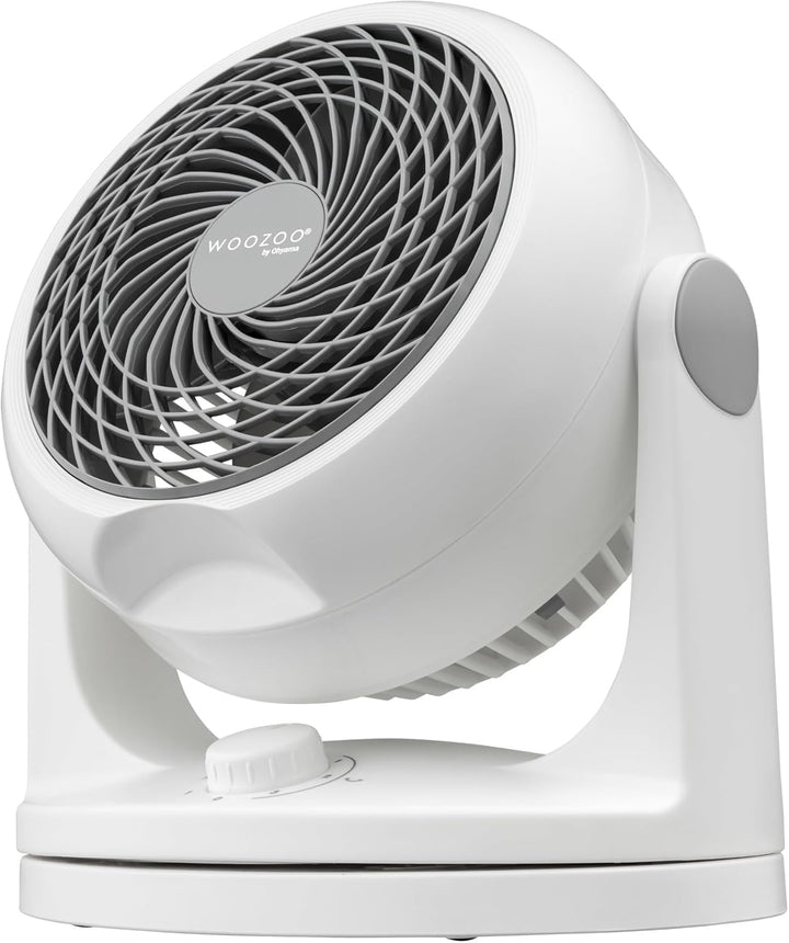 Woozoo, Leiser, leistungsstarker & tragbarer Tischventilator, 23m², Reichweite 12m, Oszillation, Ver