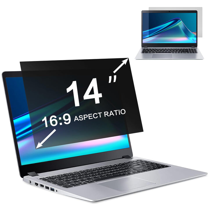 ZOEGAA Sichtschutzfolie Laptop 14 Zoll 16:9,Anti Blaulicht Blendschutz Sichtschutz Laptop 14 Zoll, A