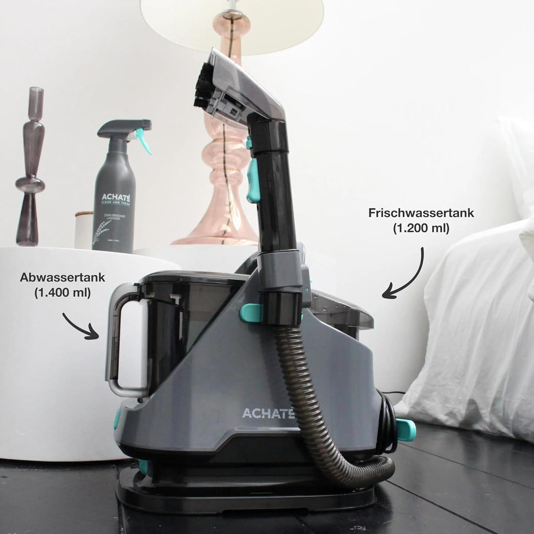 Achaté Waschsauger - Fleckenreiniger für Teppich, Sofa, Vorleger, Polster, Treppen, Auto - Leistungs