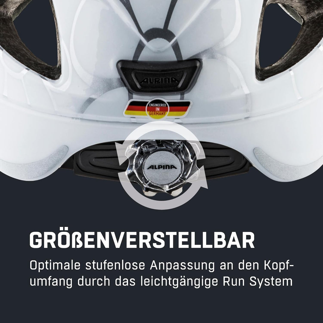 ALPINA XIMO FLASH - Beleuchteter, Reflektierender, Leichter & Anpassbarer LED Fahrradhelm Für Kinder