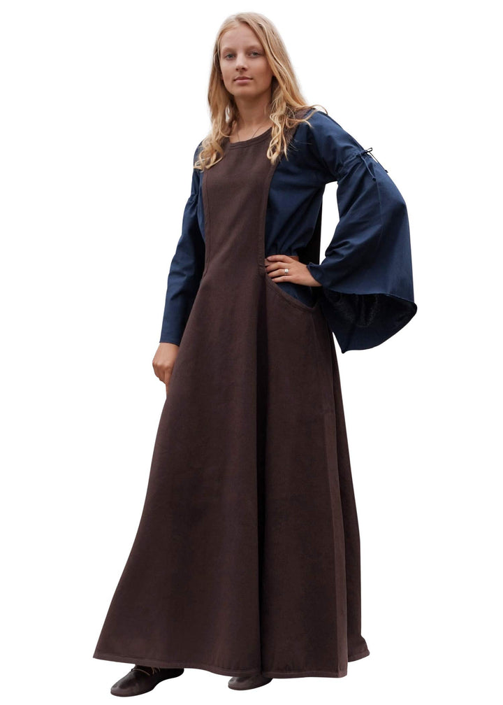 Mittelalter Überkleid Surcot Andra für Damen aus Canvas | Segeltuch Baumwolle Wikinger Obergewand bo