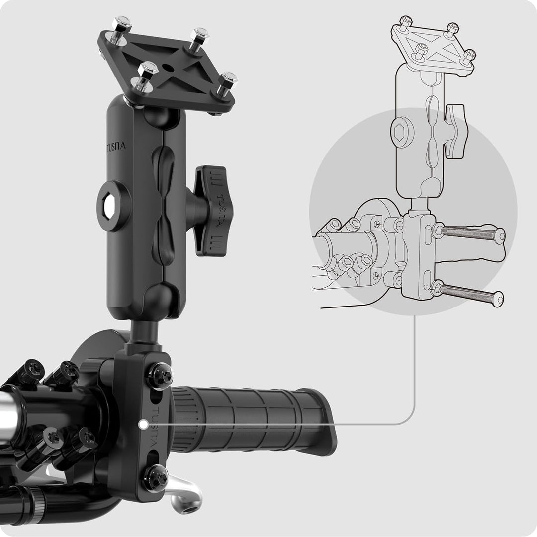 TUSITA Motorrad GPS Halterung Brems Kupplungs Behälter Kompatibel mit Garmin Montana, Zumo XT GPS, D