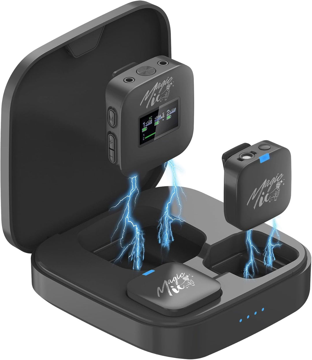 MagicMic™ 3 Pro Influencer Mikrofon Set LCD-Display, KI Geräuschunterdrückung, 20h Akku Stereo/Mono