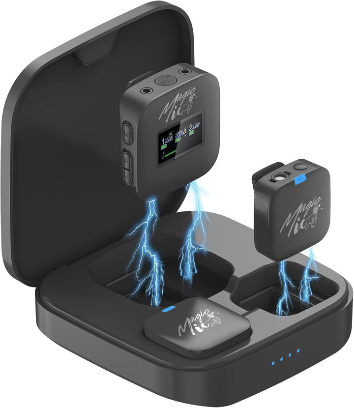 MagicMic™ 3 Pro Influencer Mikrofon Set LCD-Display, KI Geräuschunterdrückung, 20h Akku Stereo/Mono