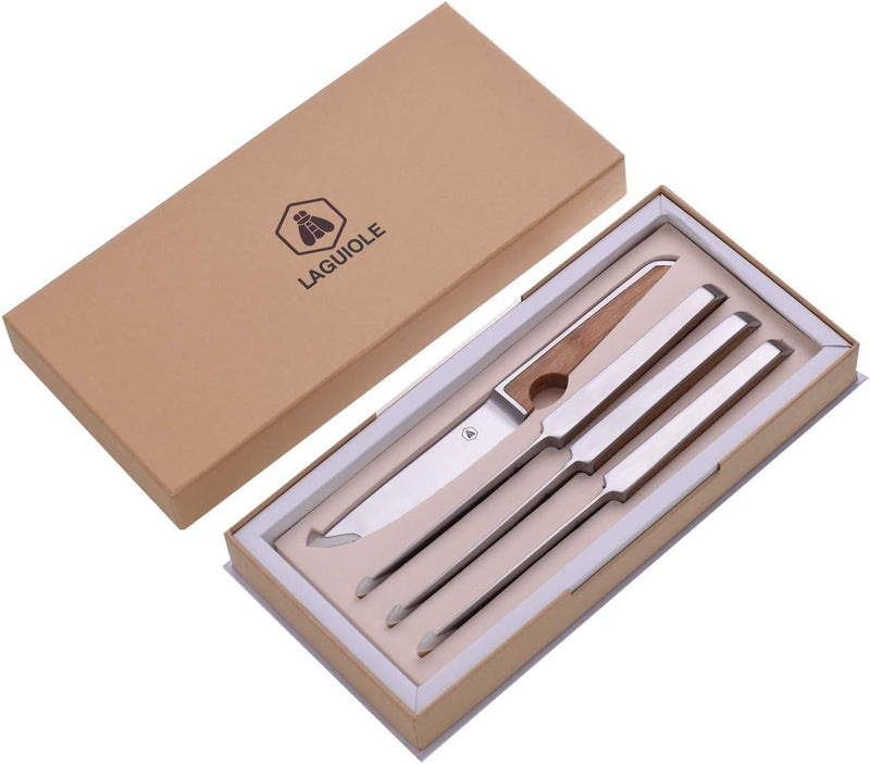 LAGUIOLE - Laguiole 426848 Set mit 4 Edelstahl-Steakmessern (24,3 cm) mit braunem Bambusholzgriff -