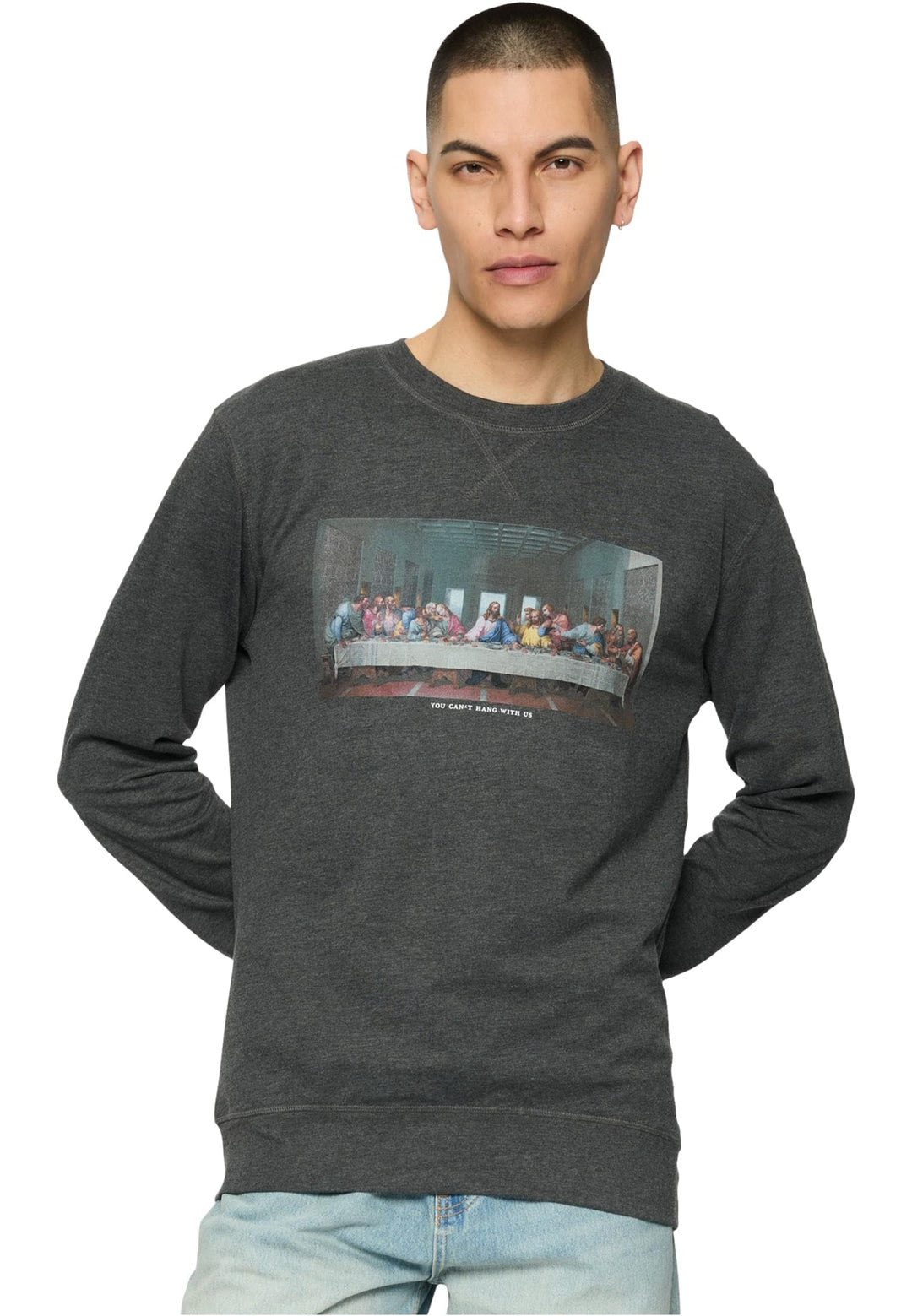 Mister Tee Herren Mt2573-can´t Hang with Us Crewneck Sweatshirt S Charcoal, S Charcoal