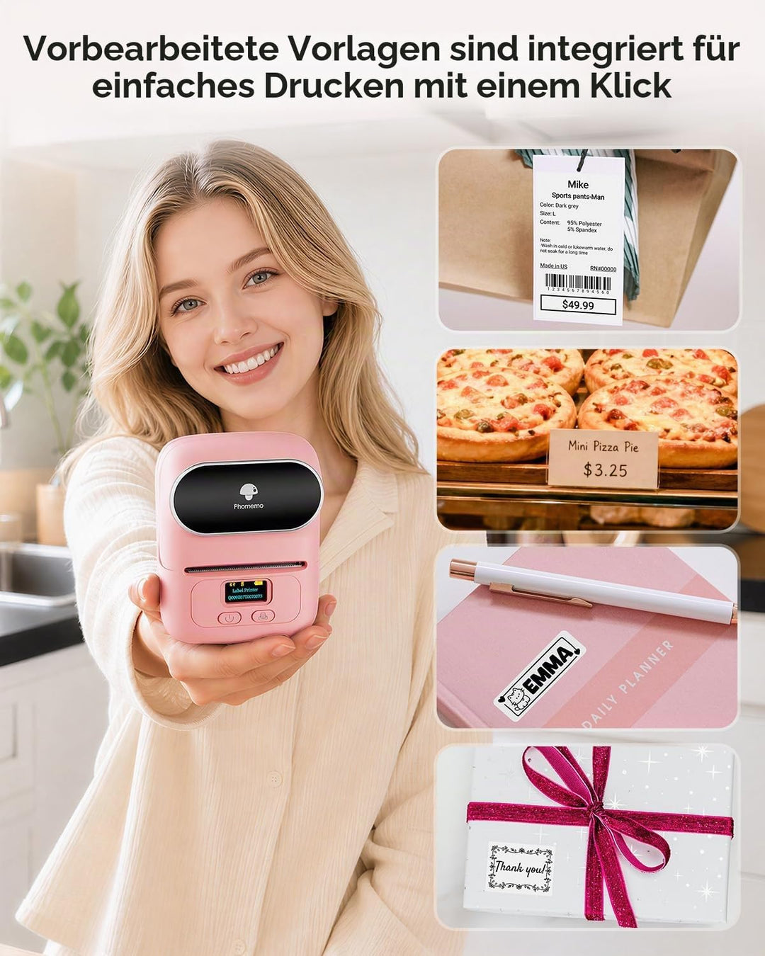 Phomemo M110 Etikettendrucker – Barcodedrucker Mini Bluetooth Etikettendrucker Thermo Etikettendruck