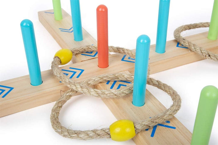 small foot Ringwurfspiel "Active", aus Holz, Garten-Spiel für Kinder ab 3 Jahren, 12035, Ringwurf