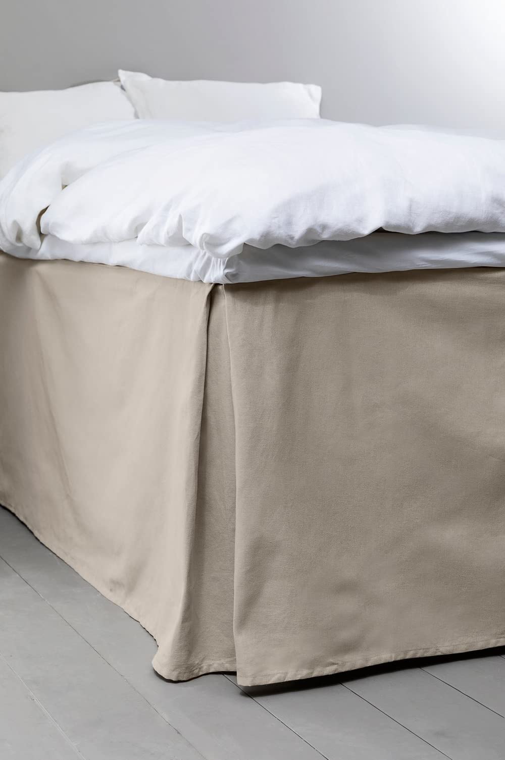 Jotex Colour Betthusse - 100% hochwertige Bio-Baumwolle Bettrock, Höhe 60 cm - Graubeige, 90 x 200 c