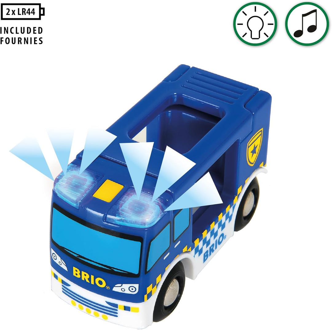 BRIO World – 33845 Grosses Polizeieinsatz-Set | Zugset mit Polizeithema für Kinder ab 3 Jahren