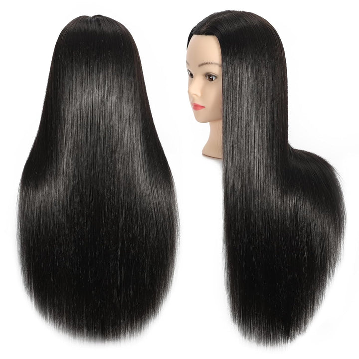 Mannequin Head with hair 30% Real Hair 24"-26" Training Head Cosmetology Manikin Doll Head Practice