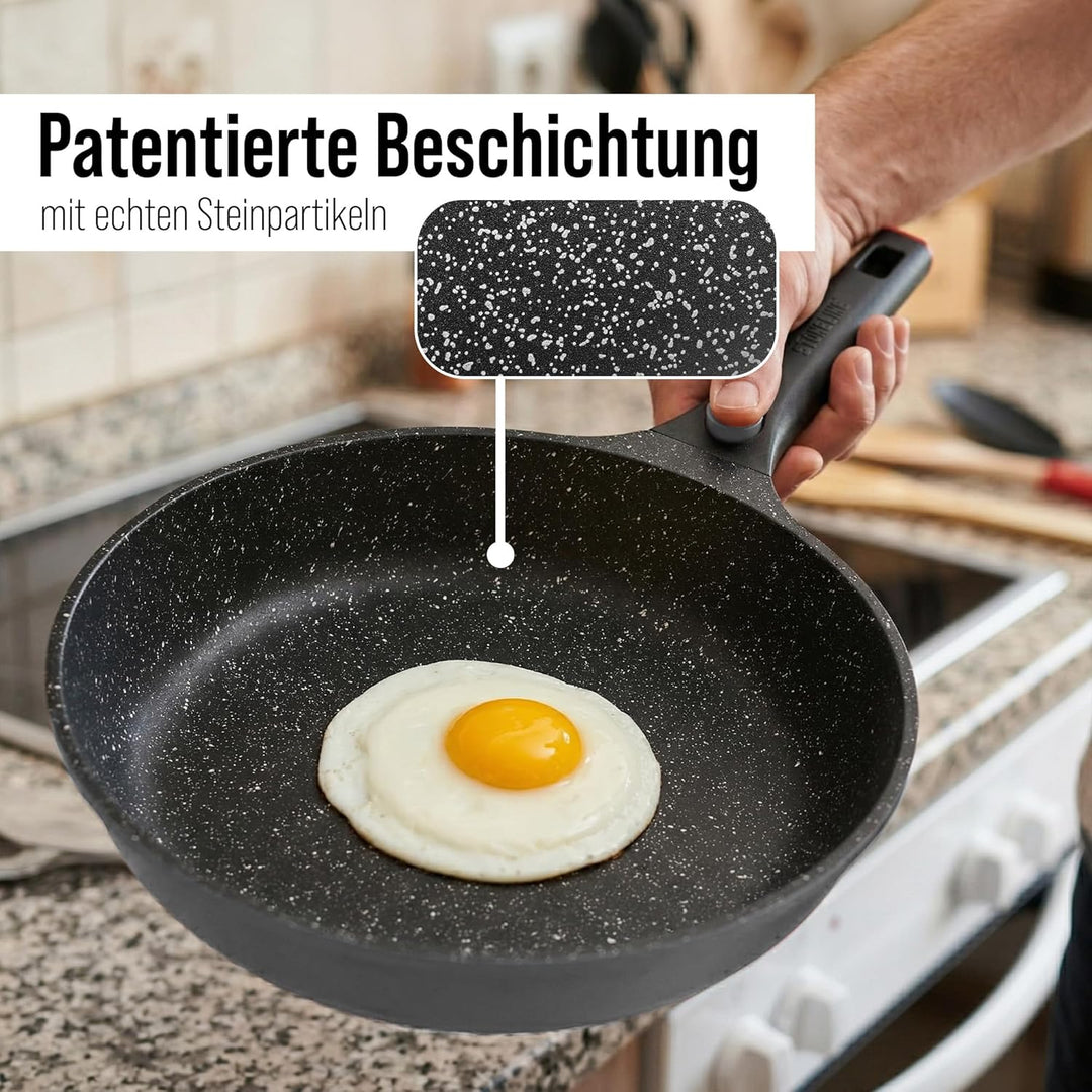 STONELINE SMART Bratpfanne 28 cm, Grosse Pfanne Aluguss, Abnehmbarem Griff, Induktion, Alle Herdarte