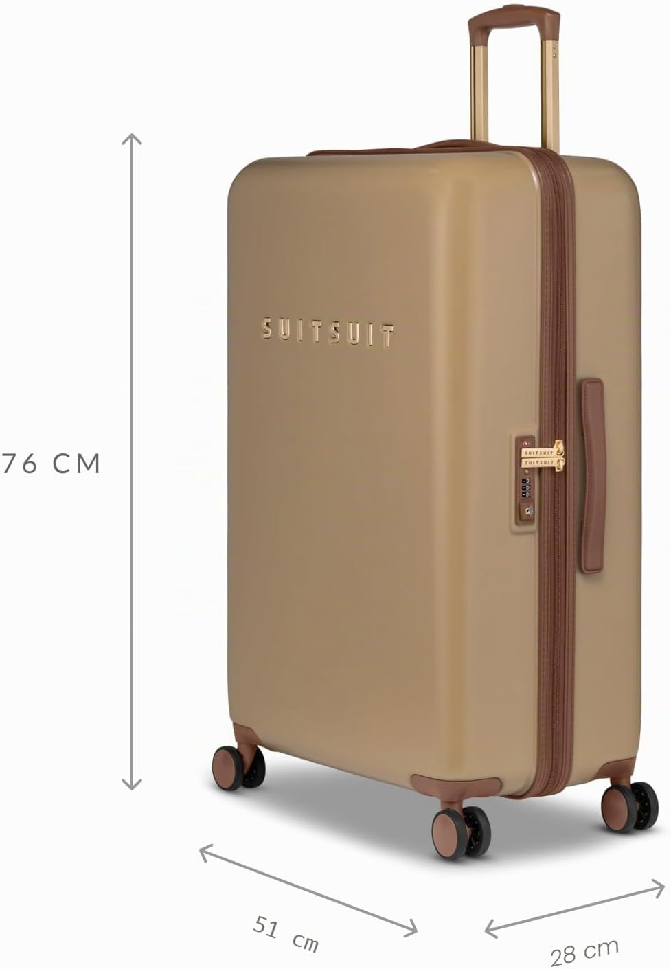 SUITSUIT Koffer Gross 76 cm - Hartschalen Reisekoffer mit Rollen - TSA-Schloss - 94 L - Fab Seventie