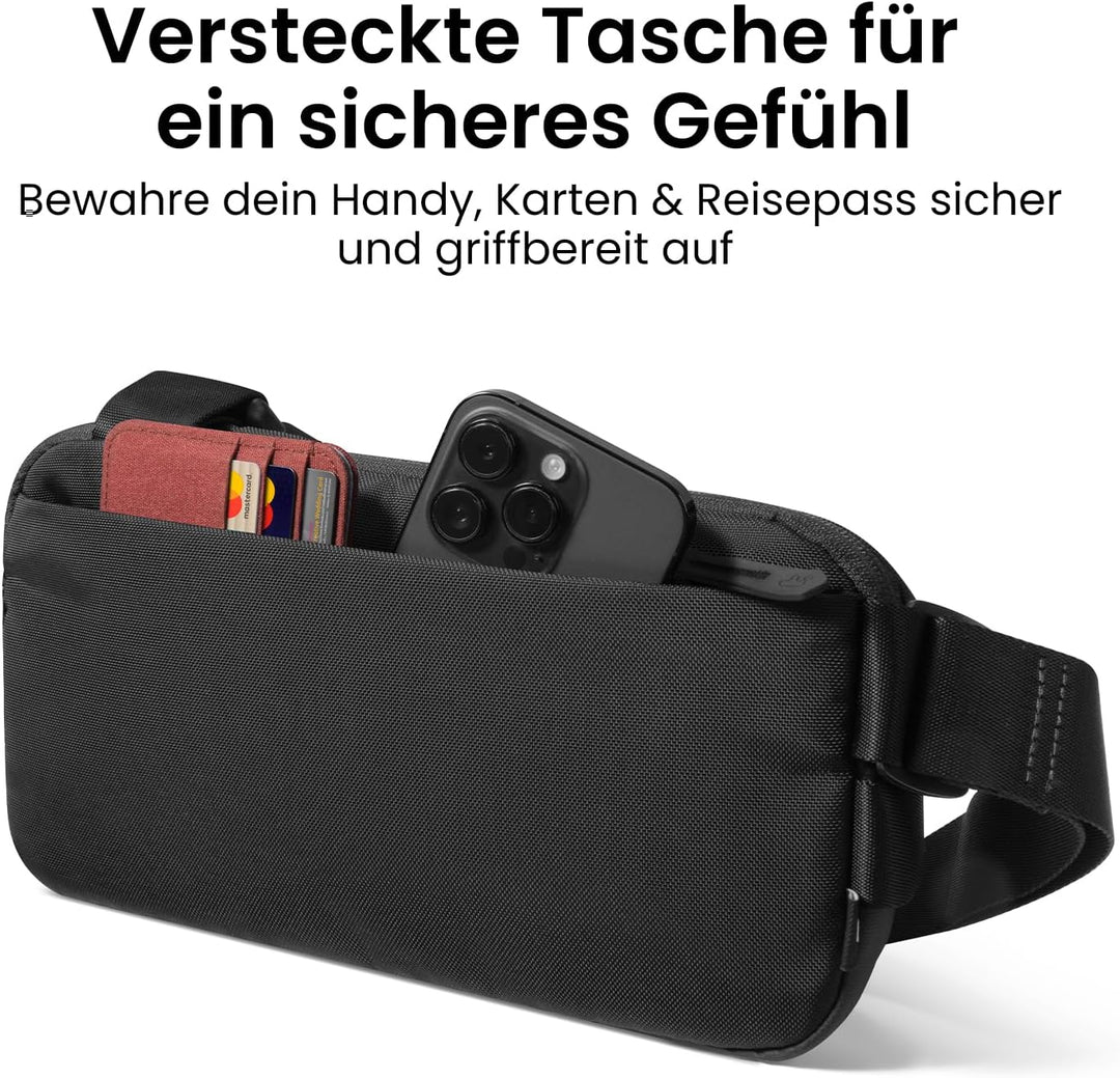 tomtoc Kompakt Sling Bag, 4L Minimalistisch Brusttasche Umhängetasche Schultertasche für Herren und