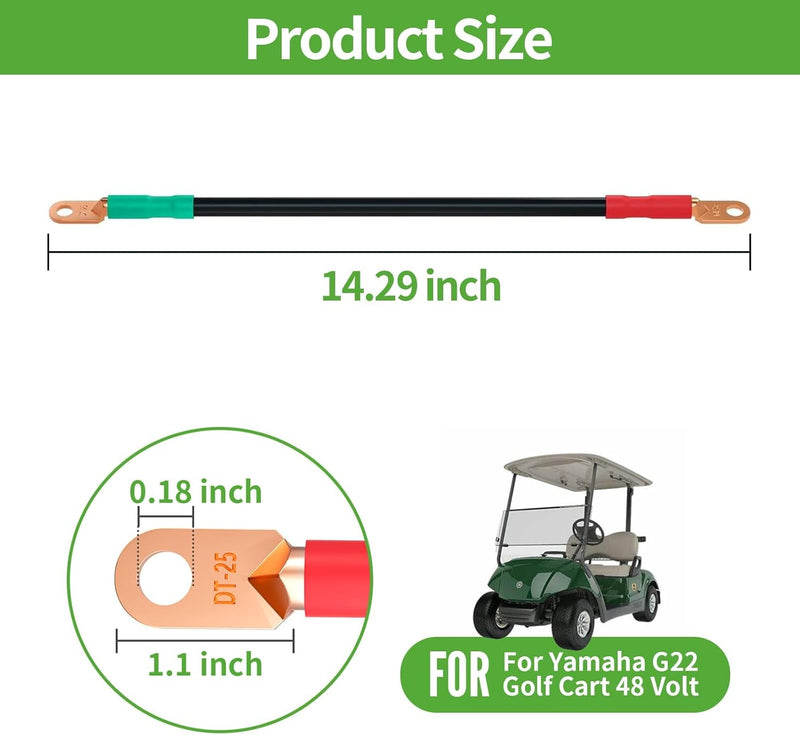 10L0L Golfwagen-Batteriekabel-Set für Club-Auto, DS 1995-Up, 48 Volt, 4 Gauge Schweisskabel (5 Stück