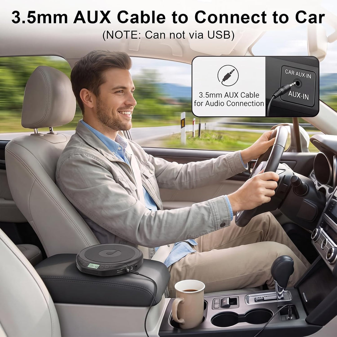 Gueray CD Spieler Tragbarer CD-Player Persönliche CD Player mit Kopfhörer LCD Display Anti-Skip Schu