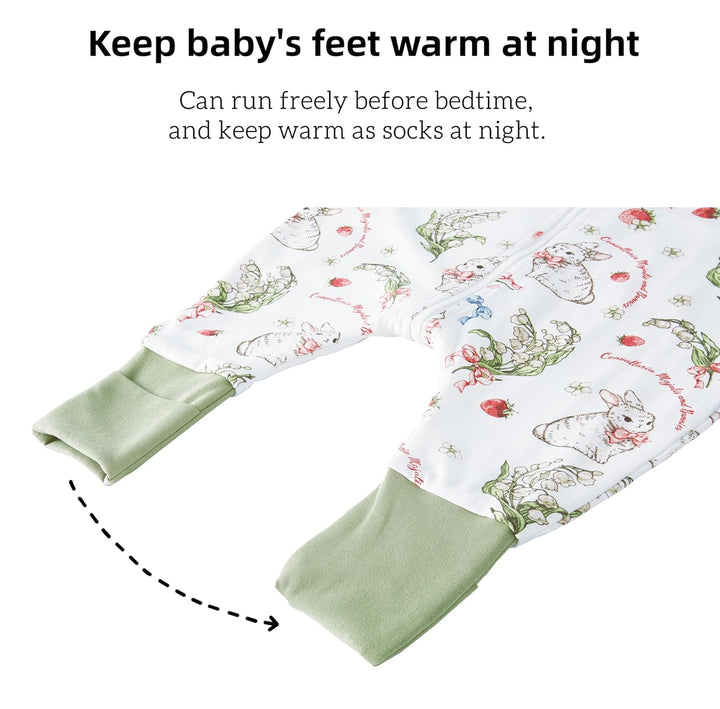 Chilsuessy Baby Schlafsack mit Beinen 1.5 Tog Schlafsack 100% Baumwolle Ganzjahres Schlafsack mit Fü