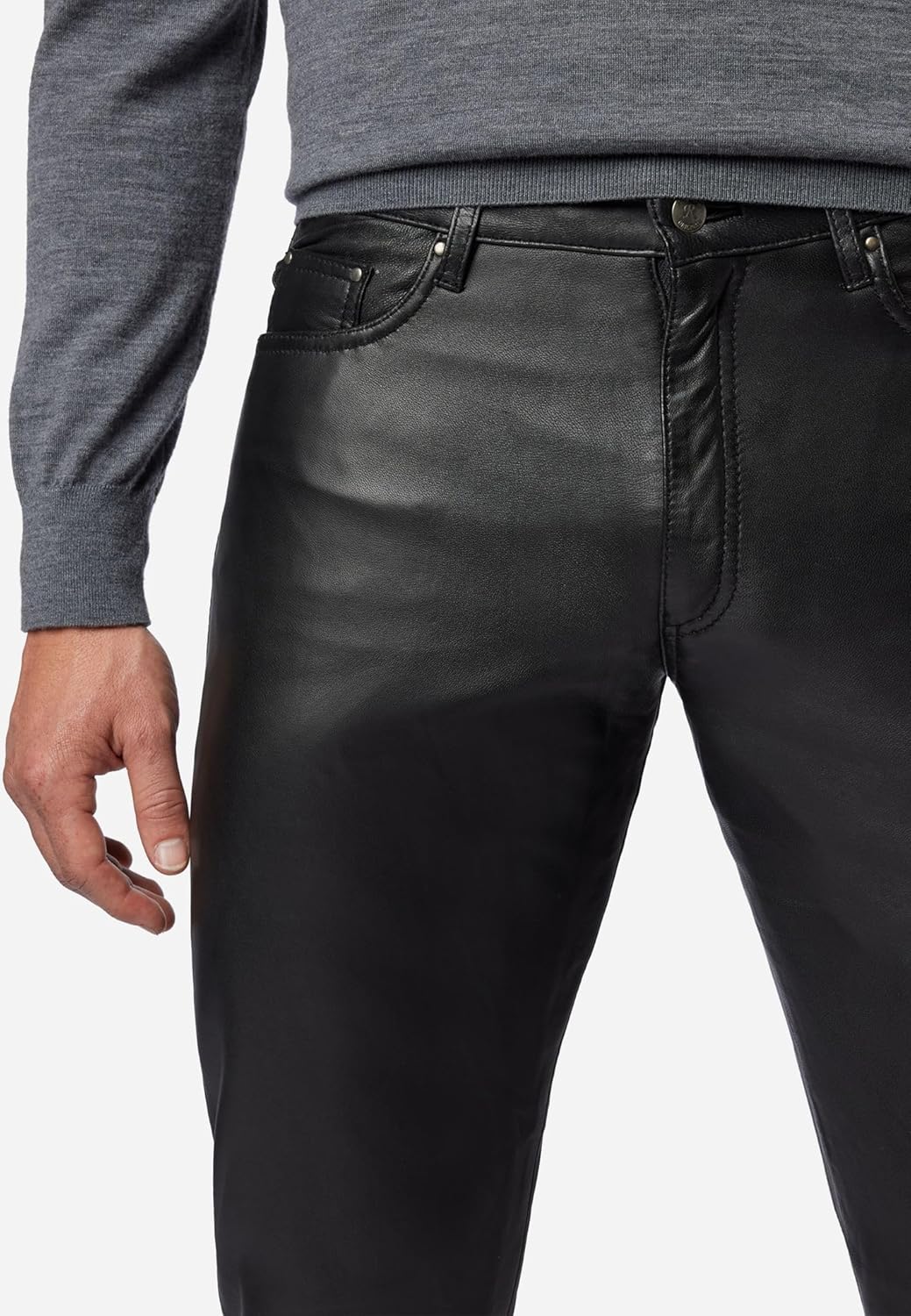 Lederjacke Lederhose Nando – Herren Premium Lammnappa 27 Schwarz, 27 Schwarz