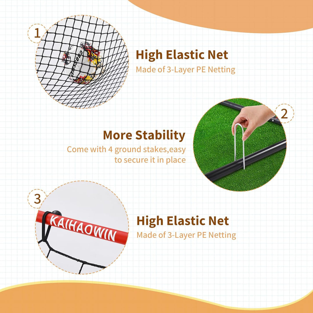 KAIHAOWIN Rebounder für Fussball 120 ×180 cm|120 ×120 cm，Fussball Rebounder Metall mit Verstellbarem
