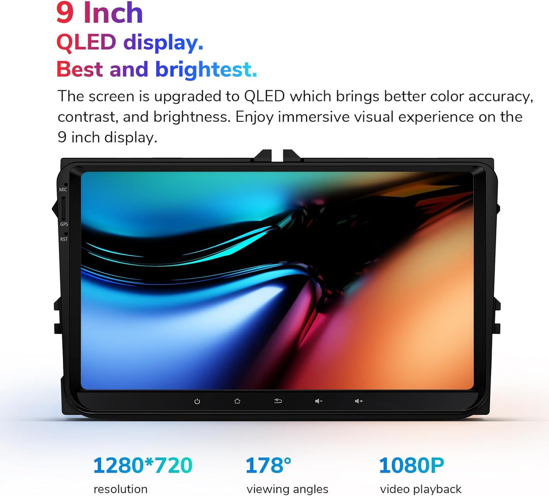 Eonon Android 12 Autoradio für VW Golf T5 usw. Seat Skoda 6+64GB 8-Core 9"-QLED-Display Radio mit Sn