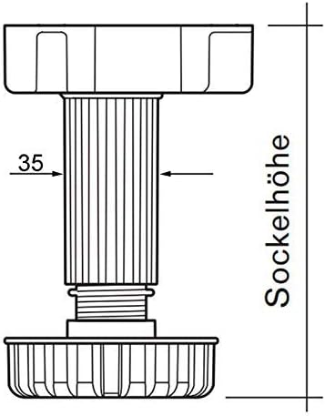 40er Set SO-TECH® Möbelfuss Sockelfuss Stellfuss 200 mm verstellbar