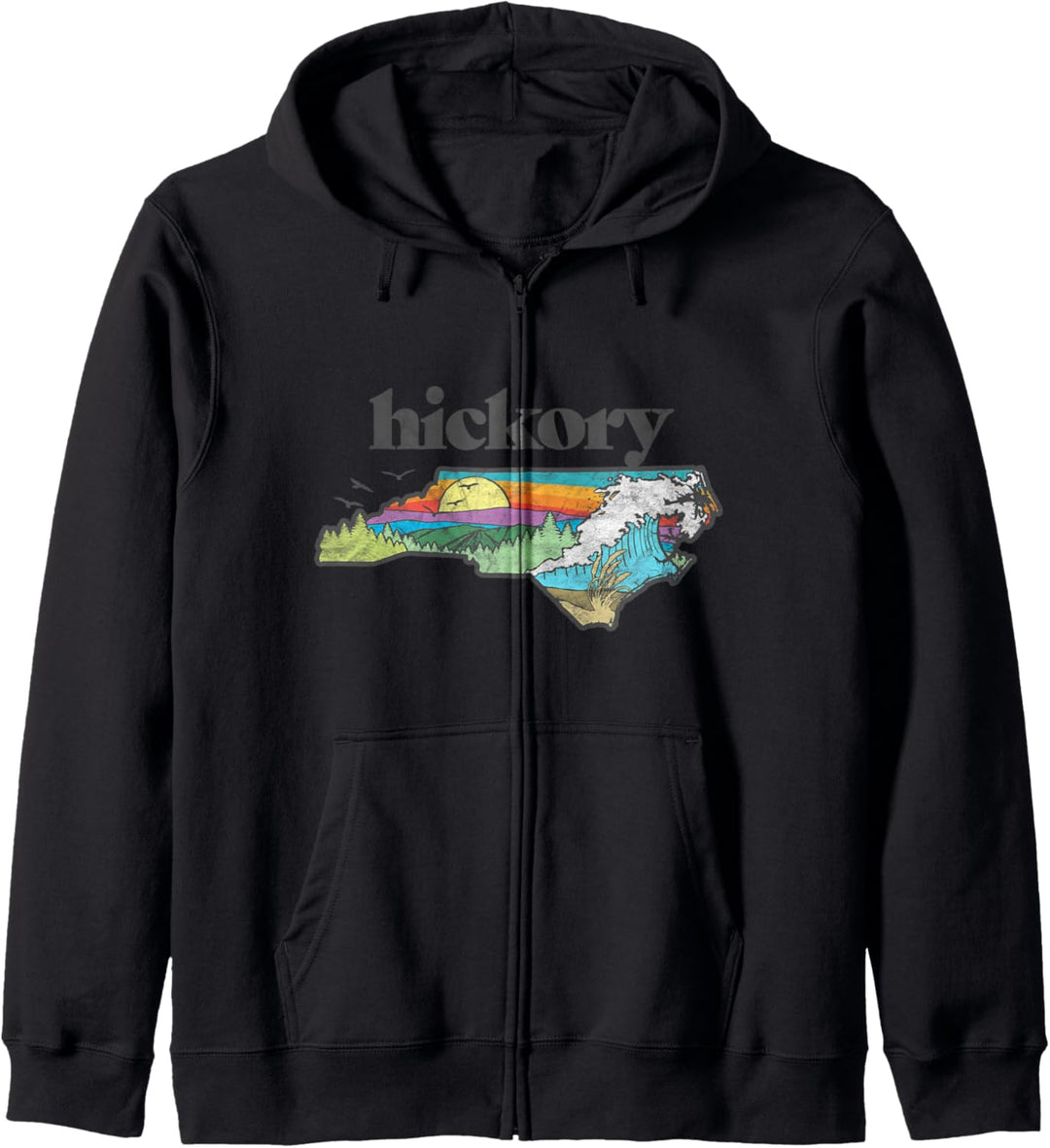 Hickory North Carolina Outdoors Retro Nature Kapuzenjacke