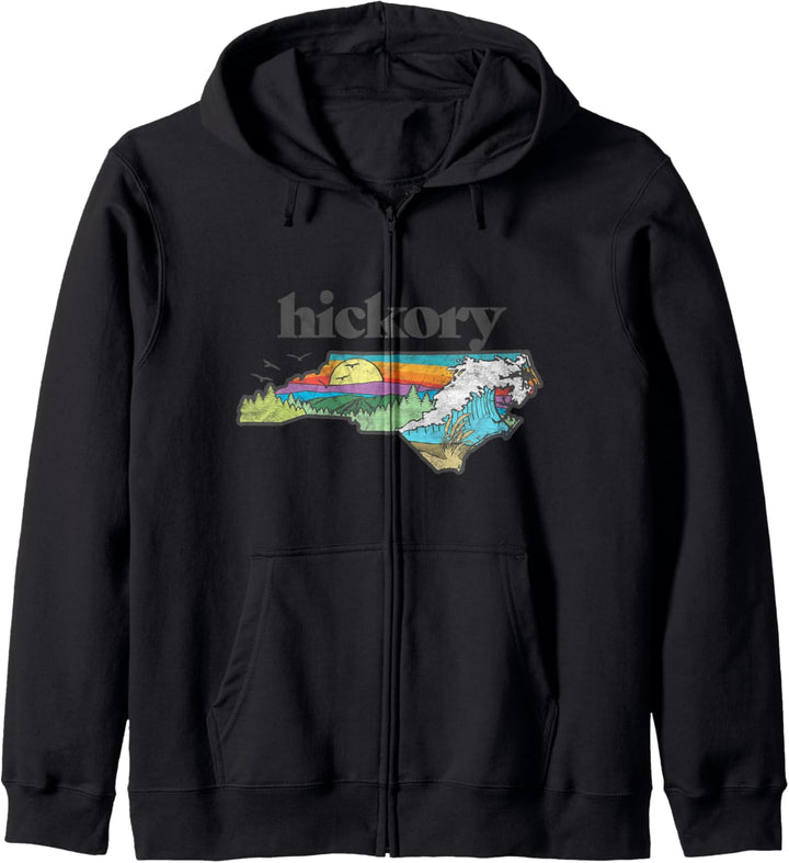 Hickory North Carolina Outdoors Retro Nature Kapuzenjacke