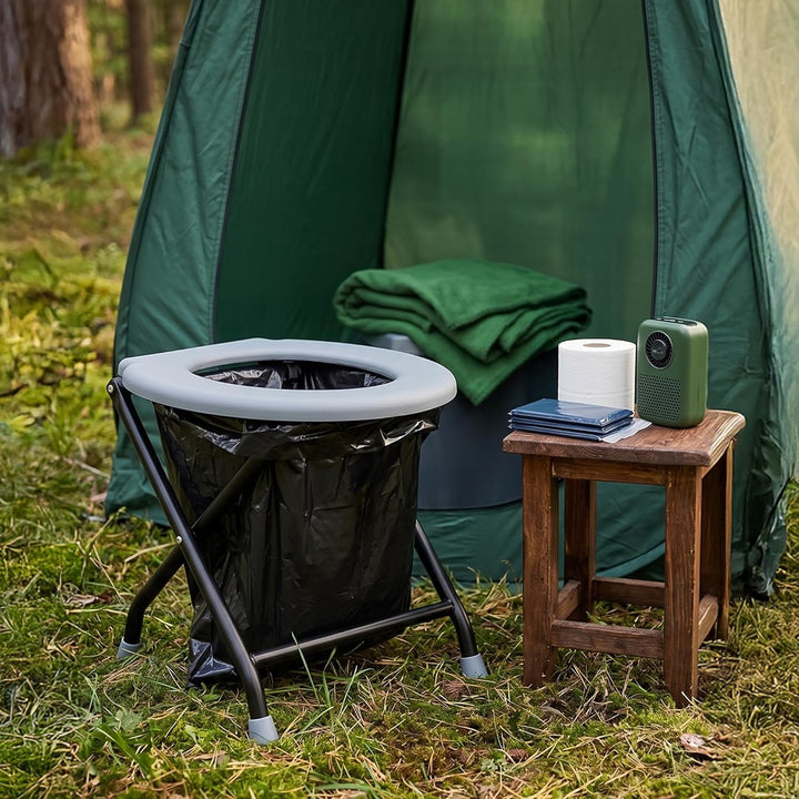 YACHTICON Mobile Klapptoilette – Faltbare Campingtoilette &amp; Trockentoilette mit 6 Beuteln – kompakte