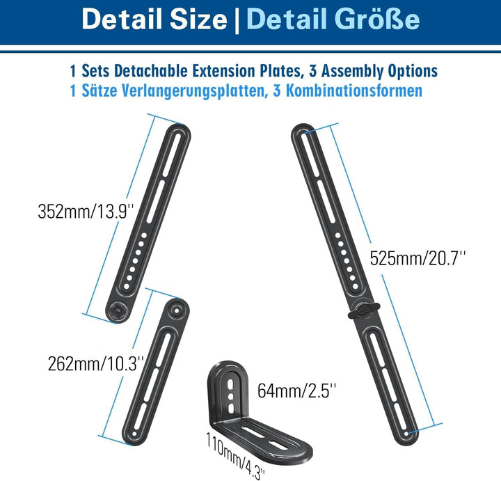 Mounting Dream Soundbar Halterung Universal Soundbar-TV-Halterung für die Montage über/unter TV, für