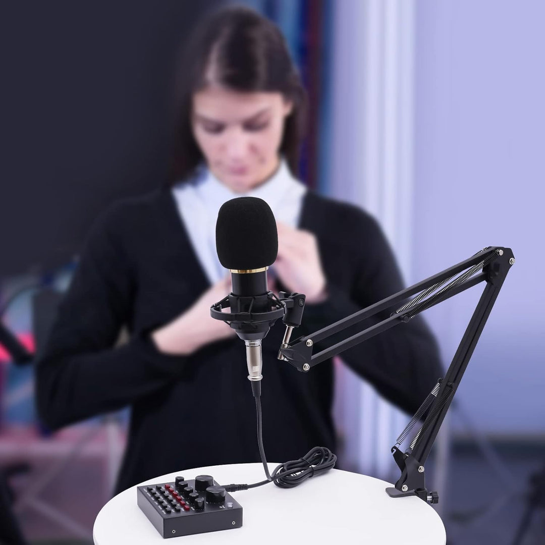 Kondensatormikrofon Mikrofon Set V8 Live Soundkarte Audio Mixer Voice Changer Mit Mikrofonaufhängung