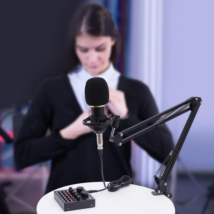 Kondensatormikrofon Mikrofon Set V8 Live Soundkarte Audio Mixer Voice Changer Mit Mikrofonaufhängung
