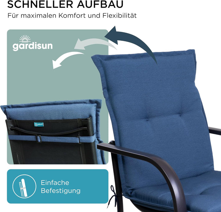 gardisun Gartenstuhlauflagen Niedriglehner I Extra Dicke Sitzauflagen I Made in Europe I Stuhlauflag