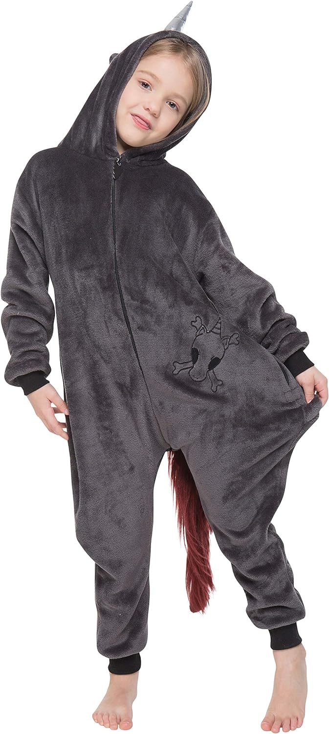 corimori - Ruby Punk-Einhorn Kinder Jungen Mädchen Onesie Jumpsuit Anzug Kostüm Verkleidung (Gr. 110