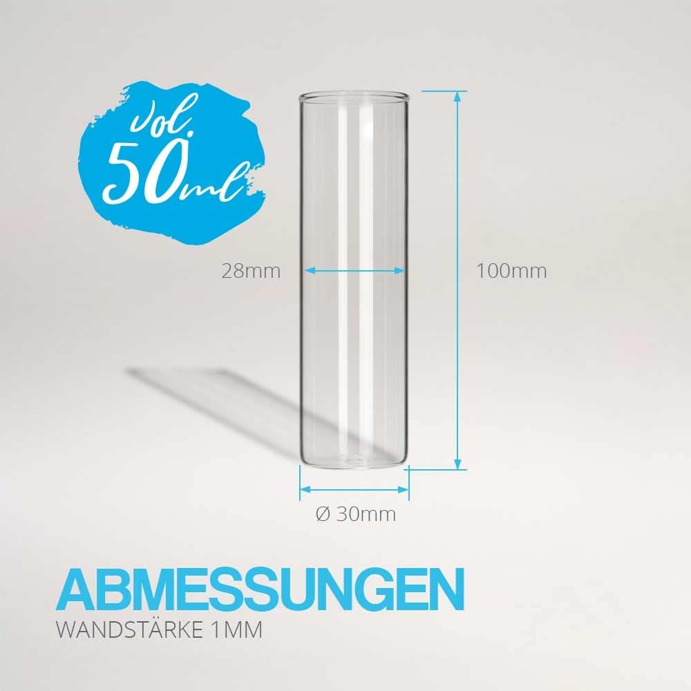Tuuters 6x Gewürzgläser mit Verschluss (weiss), kleine Glasfläschchen für Gewürze (100 x Ø30 mm) 100