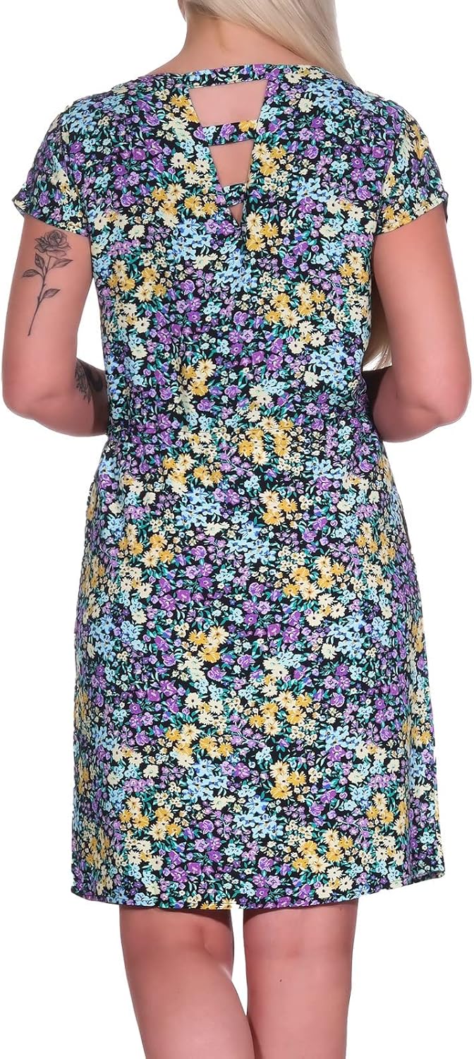 ONLY Damen Viskose Kleid Onlnova Life Connie Bali Kurzarm Sommer-Kleid XS Black / Jol Blossom, XS Bl