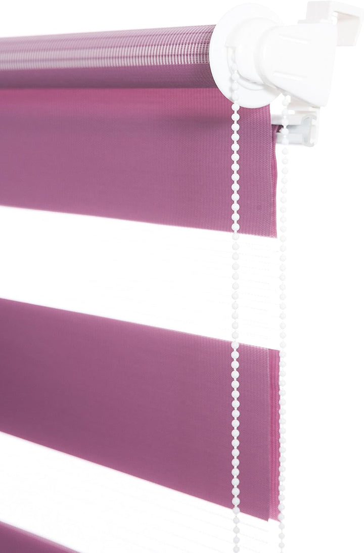 K-home Klemmfix Doppelrollo Madrid ohne Bohren Flieder 80 x 150 cm (B x L), Flieder 80 x 150 cm