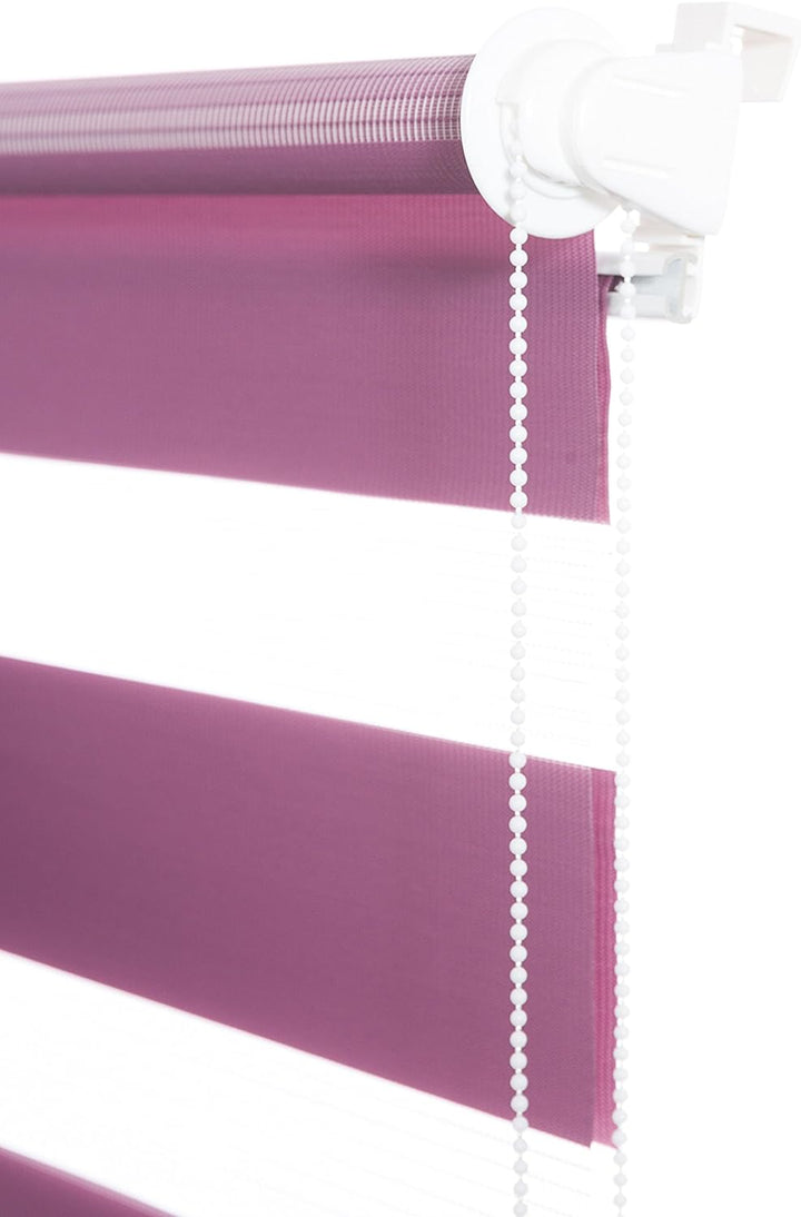 K-home Klemmfix Doppelrollo Madrid ohne Bohren Flieder 100 x 150 cm (B x L), Flieder 100 x 150 cm