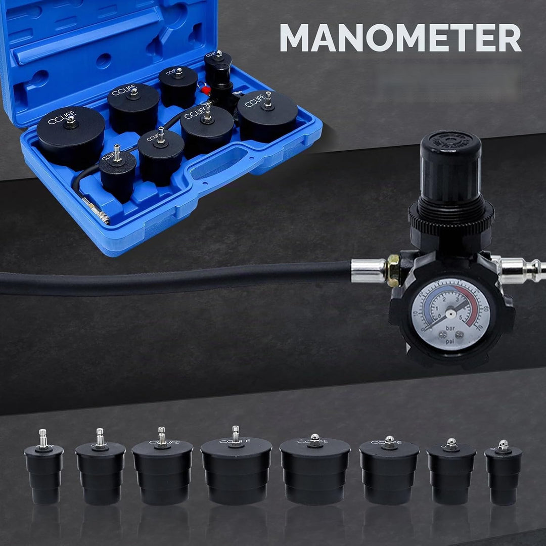CCLIFE 9tlg Turbolader Ladeluft System Adapter Satz Ladeluftkühler Abdrücksatz Prüfwerkzeuge für